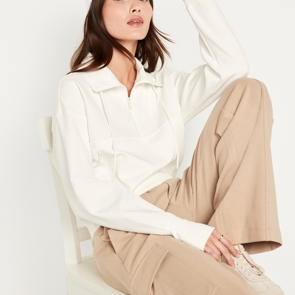 NWT OLD NAVY Dynamic Fleece Half Zip Color Magnolia Size LARGE - Picture 3 of 5